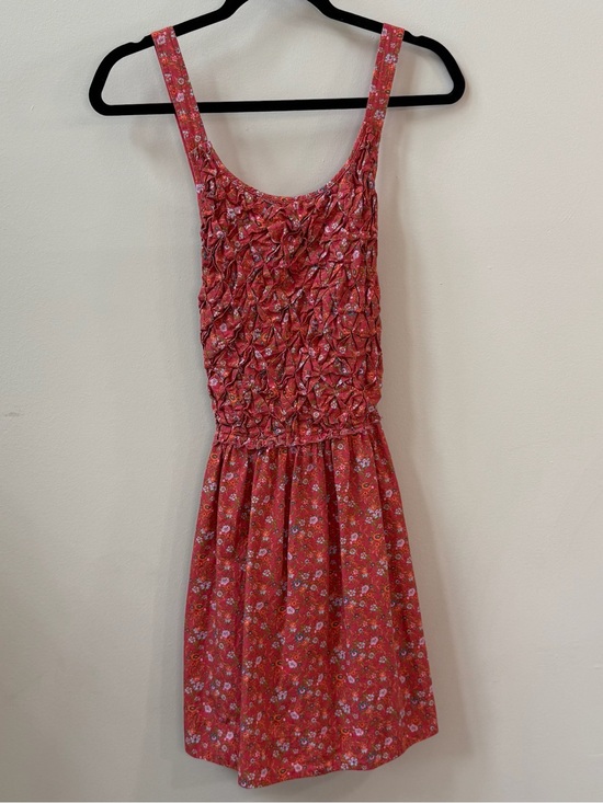 Free People Dresses & Skirts - Free People Coral Red Floral Smocked Mini Dress
